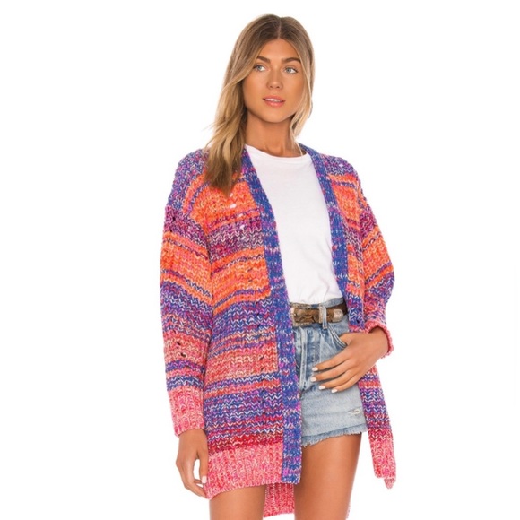 Free People Sweaters - Free People Dreaming Again Cardigan in Berry Blast Combo